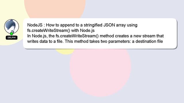 NodeJS : How to append to a stringified JSON array using fs.createWriteStream() with Node.js смотреть онлайн