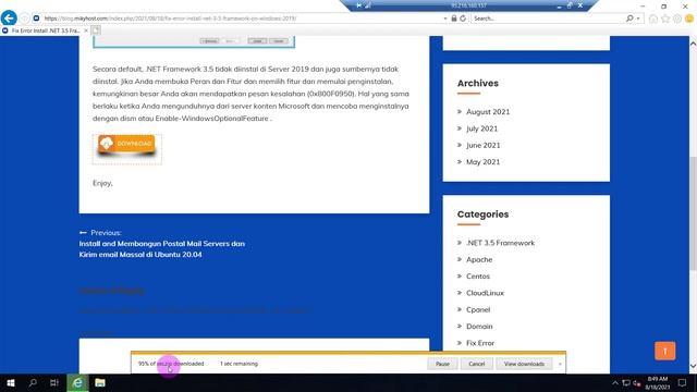 Fix Error Install .NET 3.5 Framework On Windows 2019 смотреть онлайн