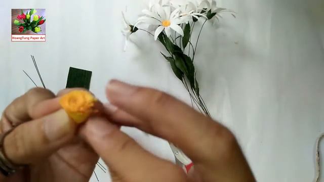 DIY How to make paper flower - white chrysanthemum Làm hoa cúc bằng giấy nhún смотреть онлайн