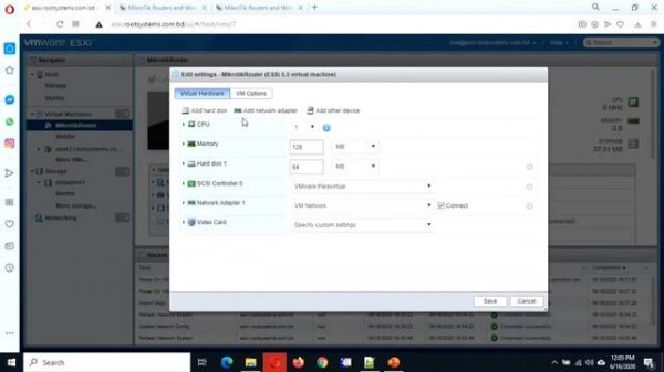 Mikrotik Cloud Router on VMware ESXi 6.5 to share public IP address to multiple servers.