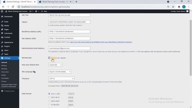 WordPress General Settings смотреть онлайн