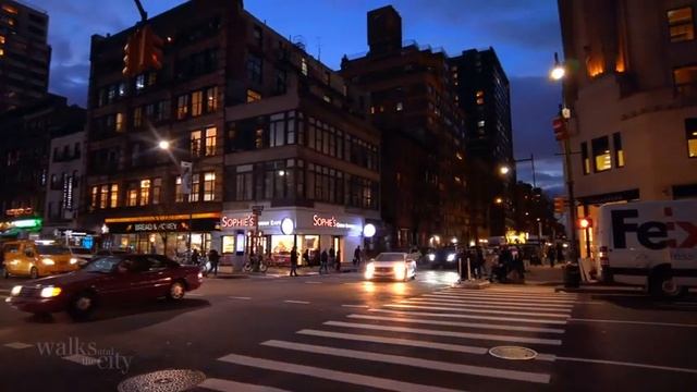 Relaxing Night Walk in NEW YORK CITY ? 8th Avenue, MANHATTAN Tour NYC смотреть онлайн