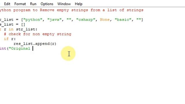 python program to Remove empty strings from a list of strings смотреть онлайн