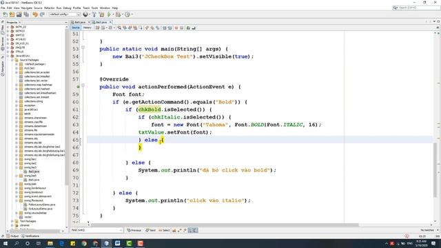 34. Java Swing - Thực hành sự kiện, áp dụng cho bài toán giả lập thiết lập font chữ смотреть онлайн