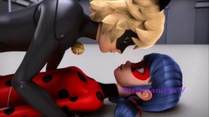 Все поцелуи (или почти поцелуи) Маринетт (Божья коровка) и Адриен (чат / кошка Нуар) в сезонах 1 и