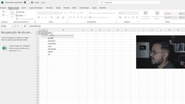 Numeração AUTOMÁTICA No EXCEL - Numerar Linhas De Forma Rápida