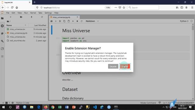 สอน JupyterLab: การติดตั้งส่วนขยายความสามารถ (Install JupyterLab extensions) เช่น Excel Viewer смотреть онлайн