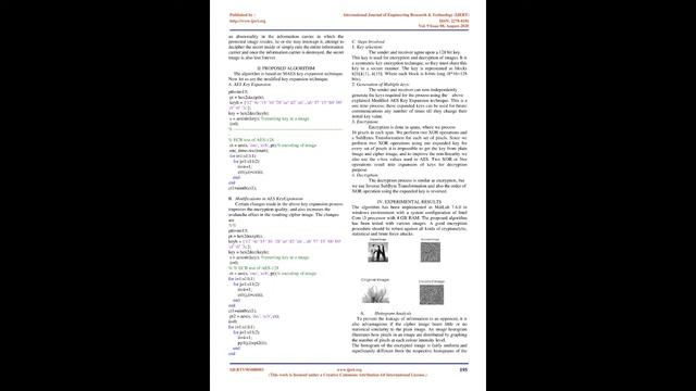 A New Image Encryption using Modified AES Algorithm and its Comparision with AES смотреть онлайн