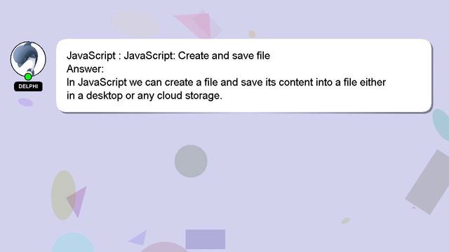 JavaScript : JavaScript: Create and save file смотреть онлайн