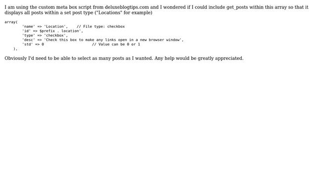 Wordpress: Can I include get_posts in this array? смотреть онлайн