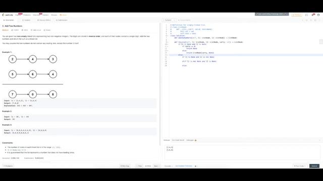 LeetCode 2. Add Two Numbers - Python смотреть онлайн