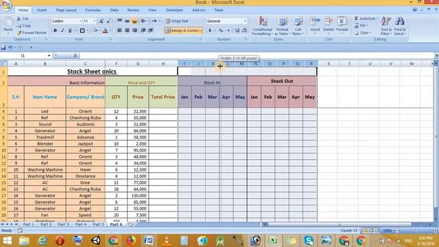 MS Office Excel 2007 Cell Sizing, Change Row Height & Column Width In Excel, смотреть онлайн