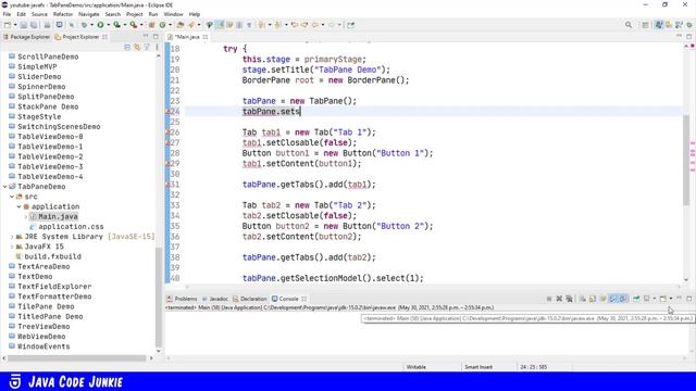 TabPane | JavaFX GUI Tutorial for Beginners смотреть онлайн