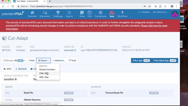 PrecisionFDA Application Export смотреть онлайн