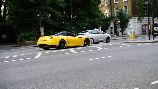 Epic Ferrari 599 GTB Fiorano NOVITEC ROSSO RACE in London!!!!! смотреть онлайн