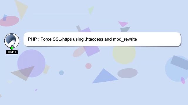 PHP : Force SSL/https using .htaccess and mod_rewrite смотреть онлайн