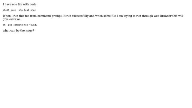 Ubuntu: Sh: php command not found when trying to execute file from web broeser смотреть онлайн