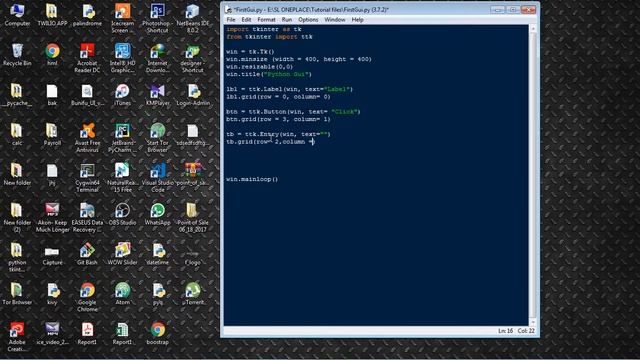 Create Graphical User Interface Using Python Tkinter | Lesson 2 | SL ONEPLACE смотреть онлайн