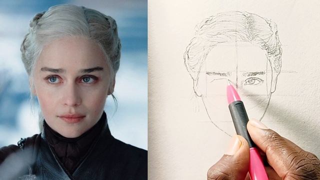 How to draw a portrait using Loomis method drawing Emilia Clarke step by step смотреть онлайн