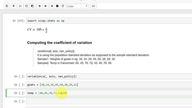 Calculating the coefficient of variation using Python смотреть онлайн