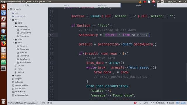 VueJs 2 Tutorial for beginners in HINDI | ENGLISH (#51) Build PHP APIs - SELECT & DELETE function смотреть онлайн
