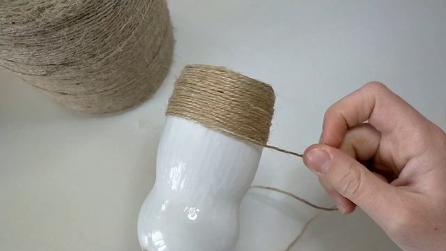 Поделка из ДЖУТА и ПЛАСТИКОВОЙ бутылки своими руками