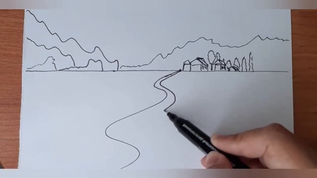 Рисуем дорогу в перспективе. смотреть онлайн