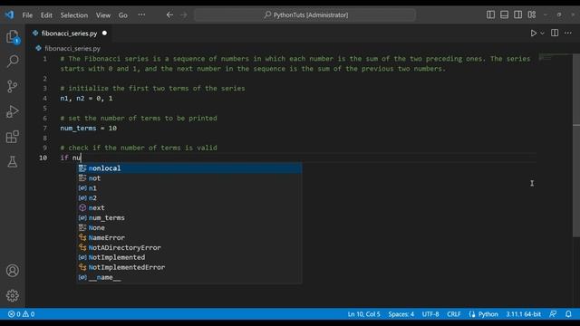 Write a Python Program to Print Fibonacci Series смотреть онлайн