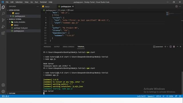 node js tutorial for beginners in hindi | what is nodemon in node js | install npm package | Part 1 смотреть онлайн