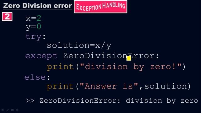 Check how Zero Division Error stops program from crashing? - Exceptional handling - Python by #Moei смотреть онлайн