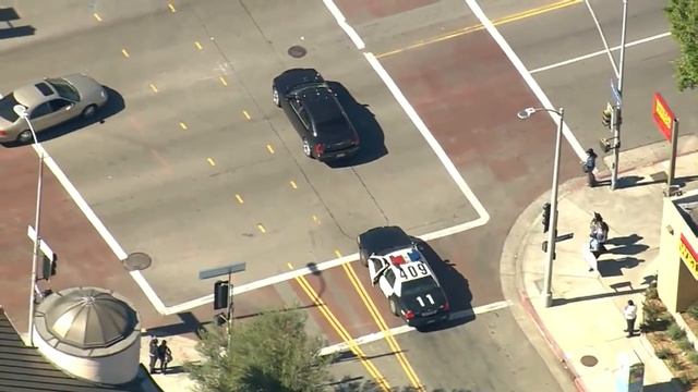 Police Pursuit Of Carjacking Suspects Ends In Los Feliz In The Los Angeles Area.