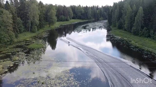 Сиверская Лето.Квадрокоптер DJI Mavic 2 Pro снимает копов.Гидроцикл Sea-Doo Spark, водные лыжи. смотреть онлайн