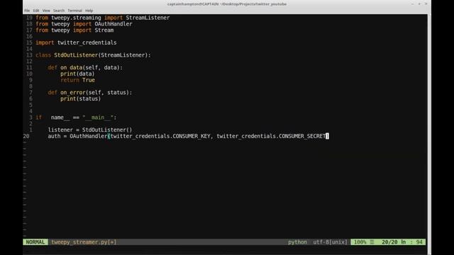 Twitter API with Python: Part 1 -- Streaming Live Tweets смотреть онлайн