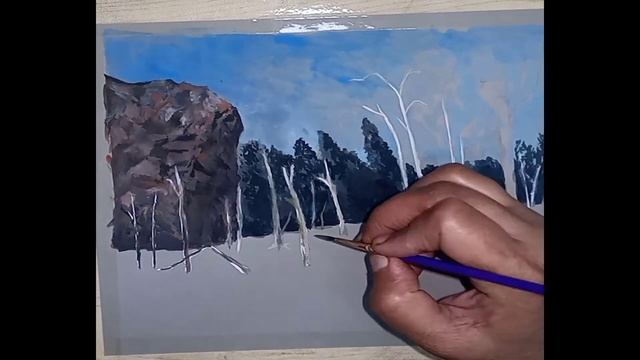 Landscape in water colour ?️?|EVERGREEN SKETCHES смотреть онлайн