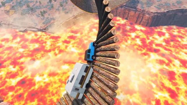 Cars vs Impossible Loop Bridge but The Floor is Lava ? BeamNG.Drive смотреть онлайн