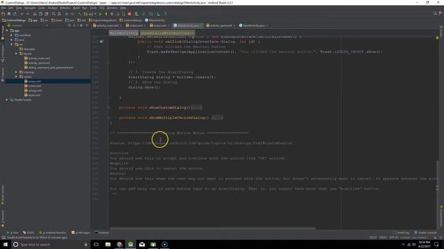 Custom Dialog in Android Studio