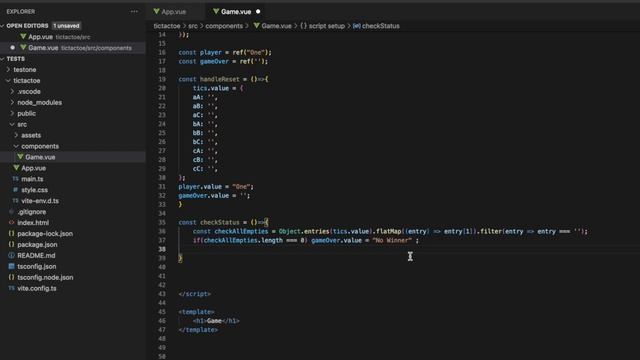 Vue JS: Vue 3 Tic Tac Toe Project Tutorial смотреть онлайн