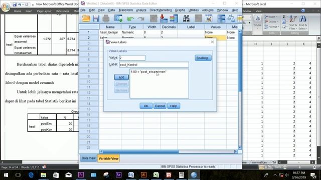 Kelas kontrol eksperimen part 5 | uji independent sample t test смотреть онлайн