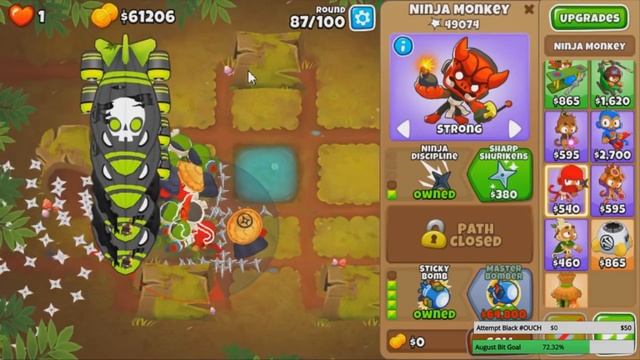 Bloons TD 6 - Beating CHIMPS Mode With ONLY Ninja Monkeys! смотреть онлайн