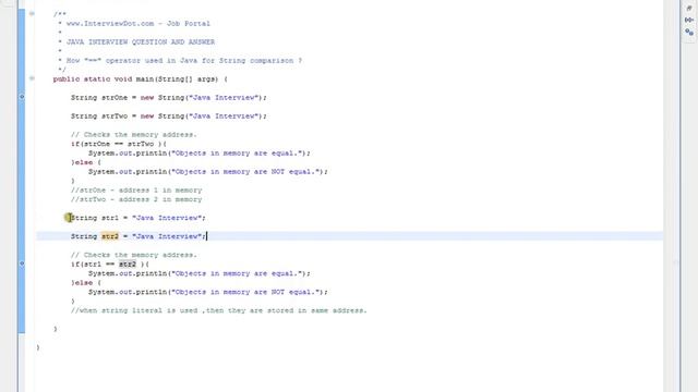 Explain == operator in Java String Comparison смотреть онлайн