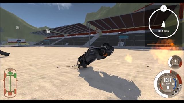 Car Jump Arena Mega Jump (with Wind!) | BeamNG.drive смотреть онлайн