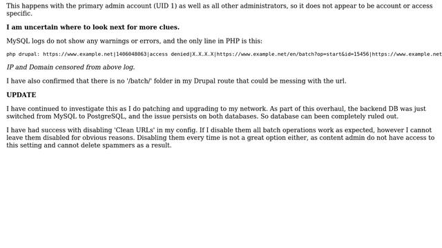Drupal: Permission Denied (403) using /batch смотреть онлайн