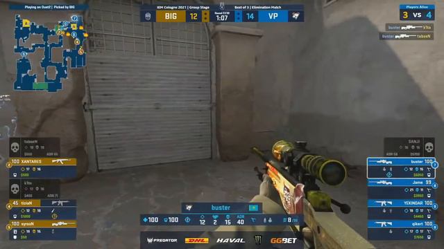 QUADRA KILL ОТ BUSTER | BIG vs Virtus.pro | IEM Cologne 2021 | CSGO смотреть онлайн