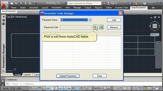 How to link AutoCAD table cell to AutoCAD constraint parameters. смотреть онлайн