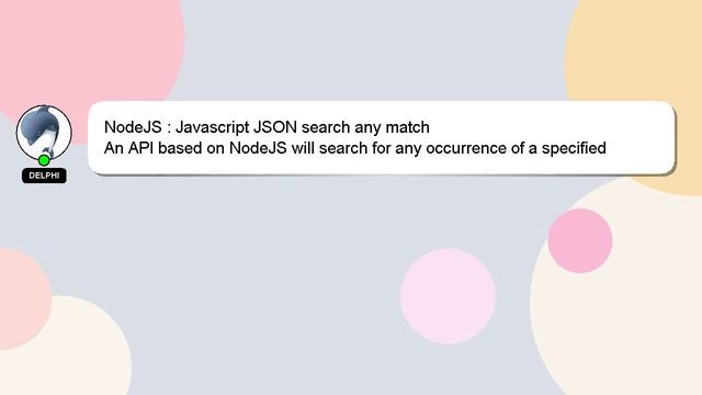 NodeJS : Javascript JSON search any match смотреть онлайн