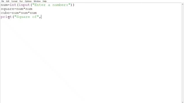 Python program to find square and cube of an input number смотреть онлайн
