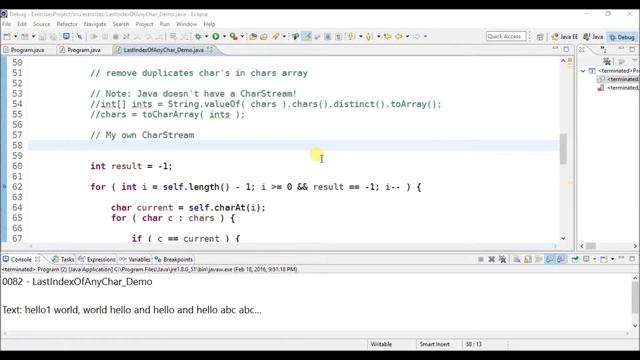 string last index of any in java смотреть онлайн