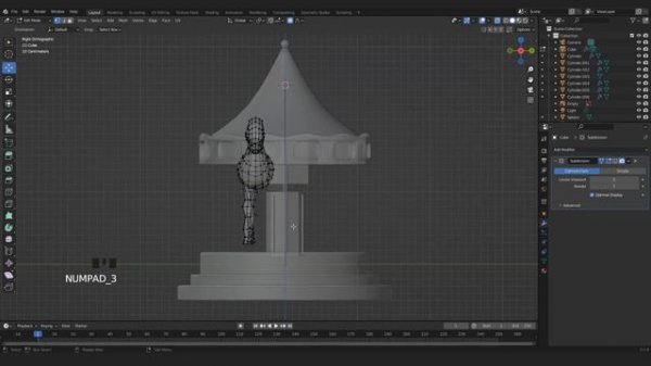 Carousel – Blender Tutorial with Commentary – FREE 3D MODEL