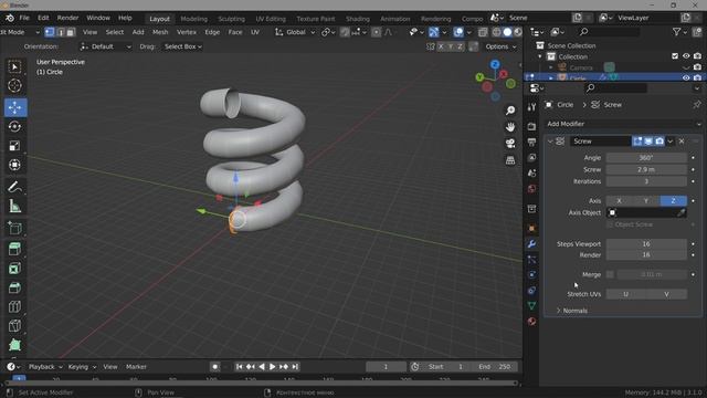 Blender. Screw Modifier (Винт) смотреть онлайн