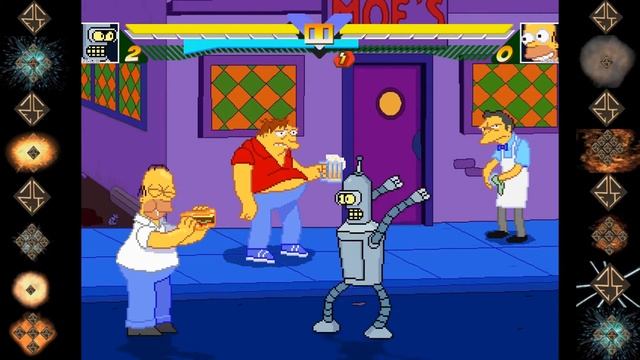 Bender (Futurama) vs Homer Simpson (The Simpsons) - Ultimate Mugen Fight 2016 смотреть онлайн